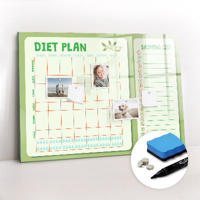 Magnetic drawing board Weekly menu
