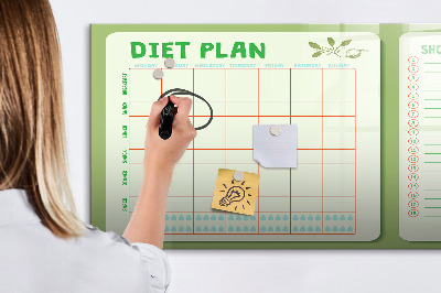 Magnetic writing board Weekly menu
