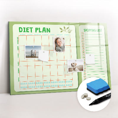 Magnetic writing board Weekly menu