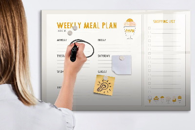 Magnetic board for drawing Meal schedule