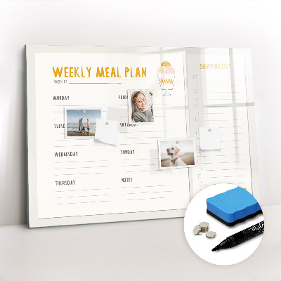 Magnetic erase board Meal schedule