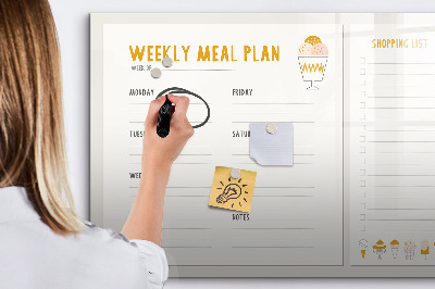 Magnetic board for drawing Meal schedule