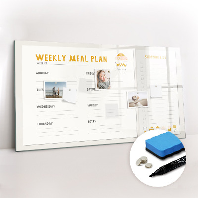 Magnetic erase board Meal schedule