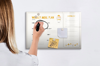 Magnetic erase board Meal schedule