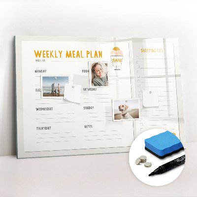Magnetic erase board Meal schedule