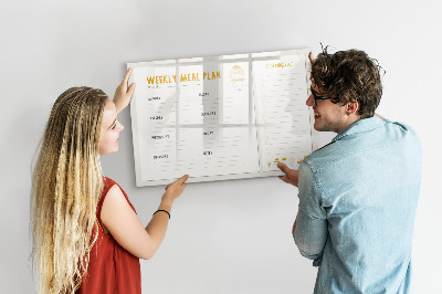Magnetic erase board Meal schedule