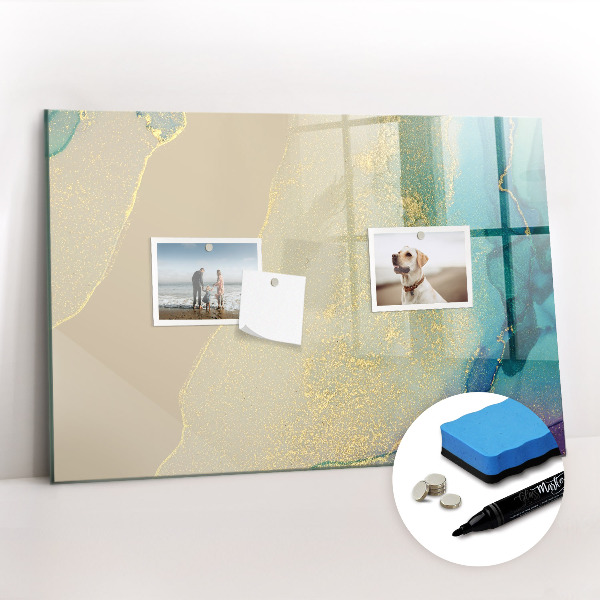 Magnetic writing board Colored marble