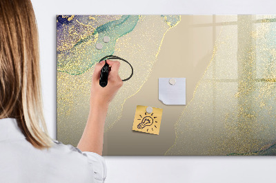 Magnetic writing board Colored marble