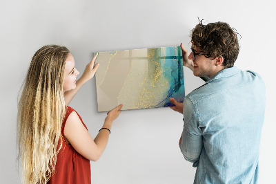 Magnetic writing board Colored marble