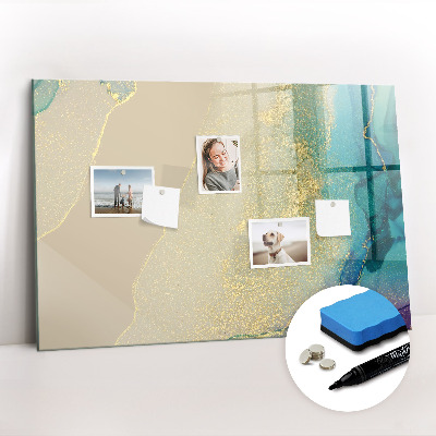 Magnetic writing board Colored marble