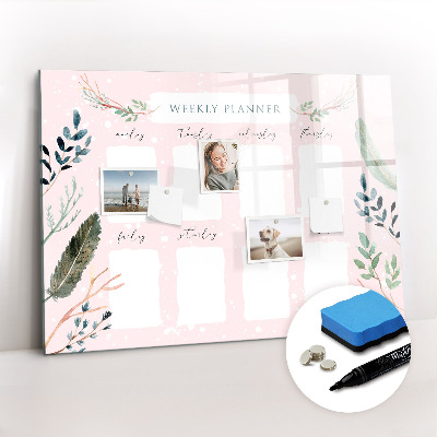 Magnetic board for drawing drawing Cute weekly planner