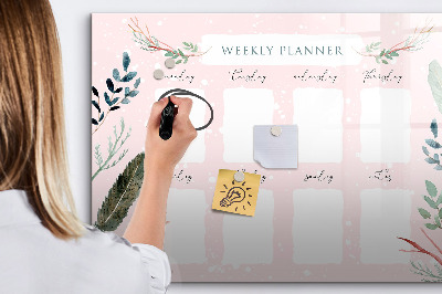 Magnetic writing board A lovely weekly planner