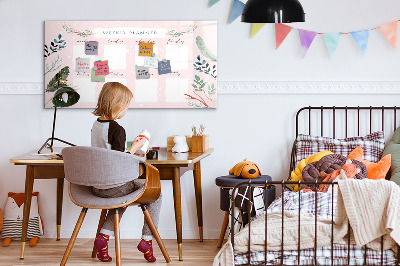 Magnetic board for drawing drawing A lovely weekly planner