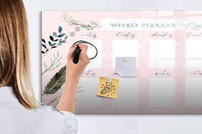 Magnetic writing board A lovely weekly planner