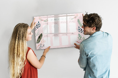Magnetic board for drawing drawing A lovely weekly planner