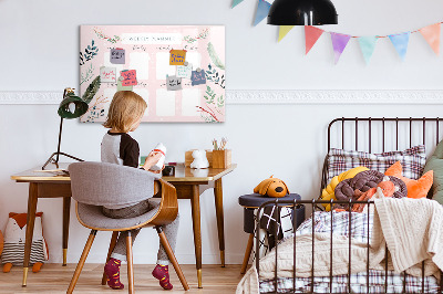 Magnetic board for drawing drawing Cute weekly planner