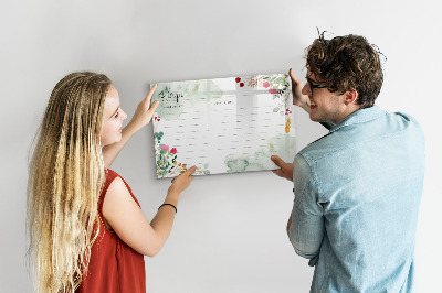 Magnetic board with marker Place for a recipe