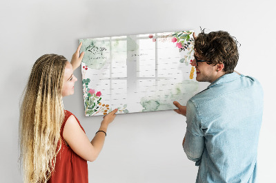 Magnetic board with marker Place for a recipe