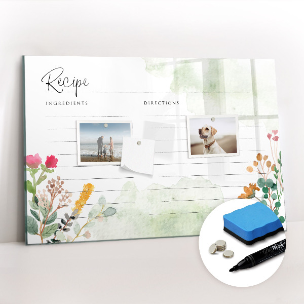 Magnetic writing board Place for the recipe