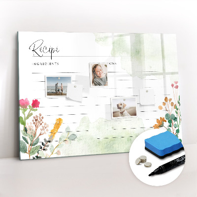 Magnetic erase board Place for the recipe