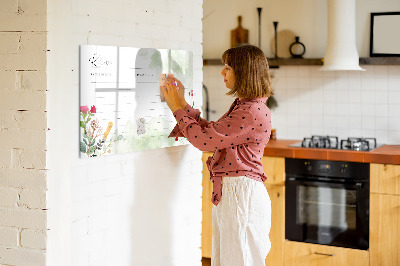 Magnetic writing board Place for a recipe