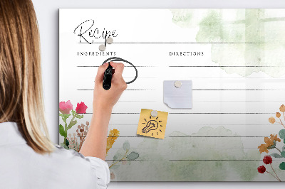 Magnetic writing board Place for the recipe