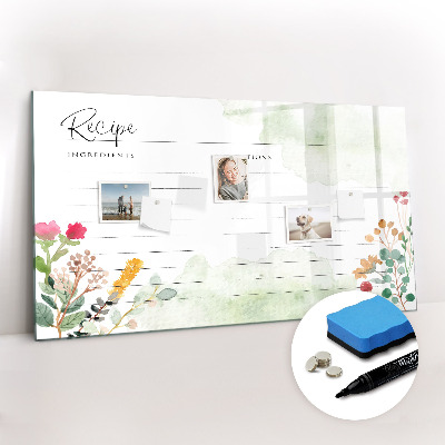 Magnetic writing board Place for the recipe
