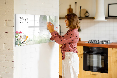 Magnetic erase board Place for the recipe