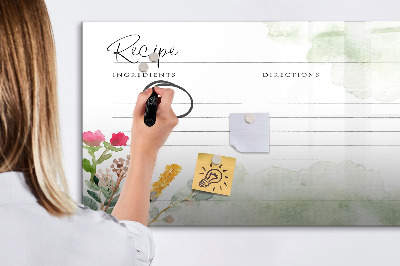 Magnetic erase board Place for the recipe