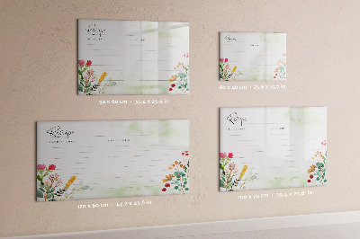 Magnetic erase board Place for the recipe