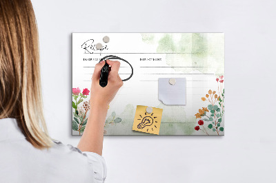 Magnetic writing board Place for the recipe