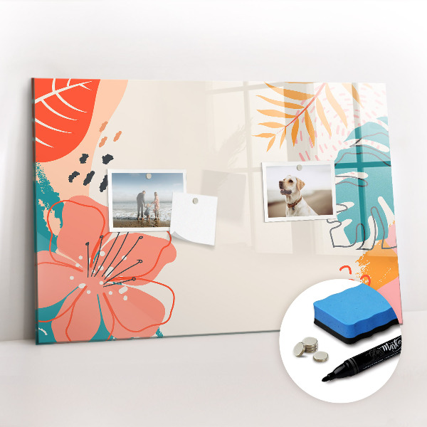 Magnetic erase board Hawaiian plants