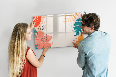 Magnetic erase board Hawaiian plants