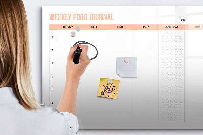 Magnetic writing board Weekly meal planner