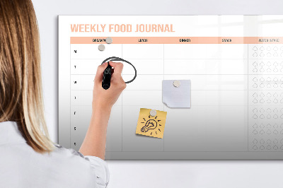 Magnetic writing board Weekly meal planner