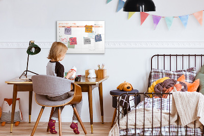 Magnetic board for drawing Weekly Meal Planner