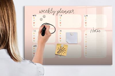 Magnetic board for drawing A lovely weekly planner