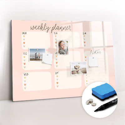 Magnetic board for drawing A lovely weekly planner