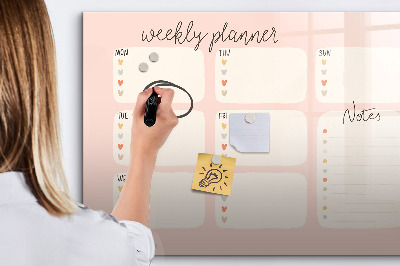 Magnetic board for drawing A lovely weekly planner