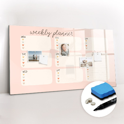 Magnetic board for drawing A lovely weekly planner