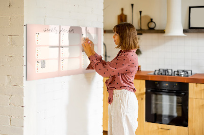 Magnetic board for drawing A lovely weekly planner