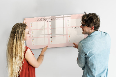 Magnetic board for drawing A lovely weekly planner