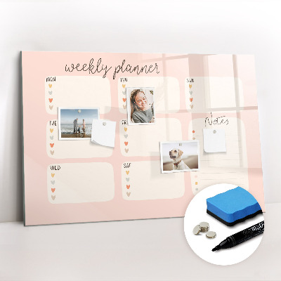 Magnetic erase board A lovely weekly planner