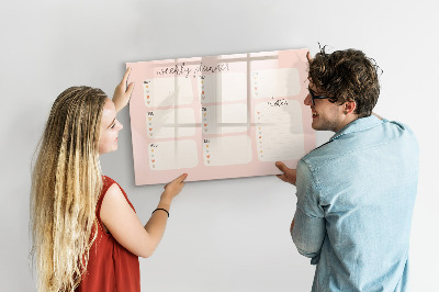 Magnetic board for drawing A lovely weekly planner