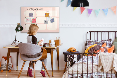 Magnetic board for drawing A lovely weekly planner