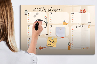 Magnetic board with marker Weekly Planner