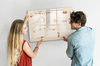 Magnetic board with marker Weekly Planner