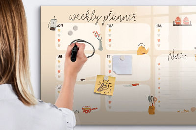 Magnetic writing board Weekly planner