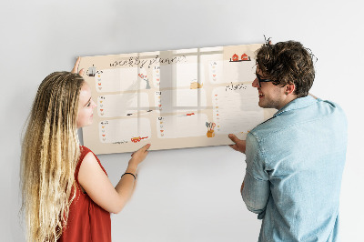 Magnetic writing board Weekly planner