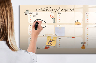 Magnetic writing board Weekly planner